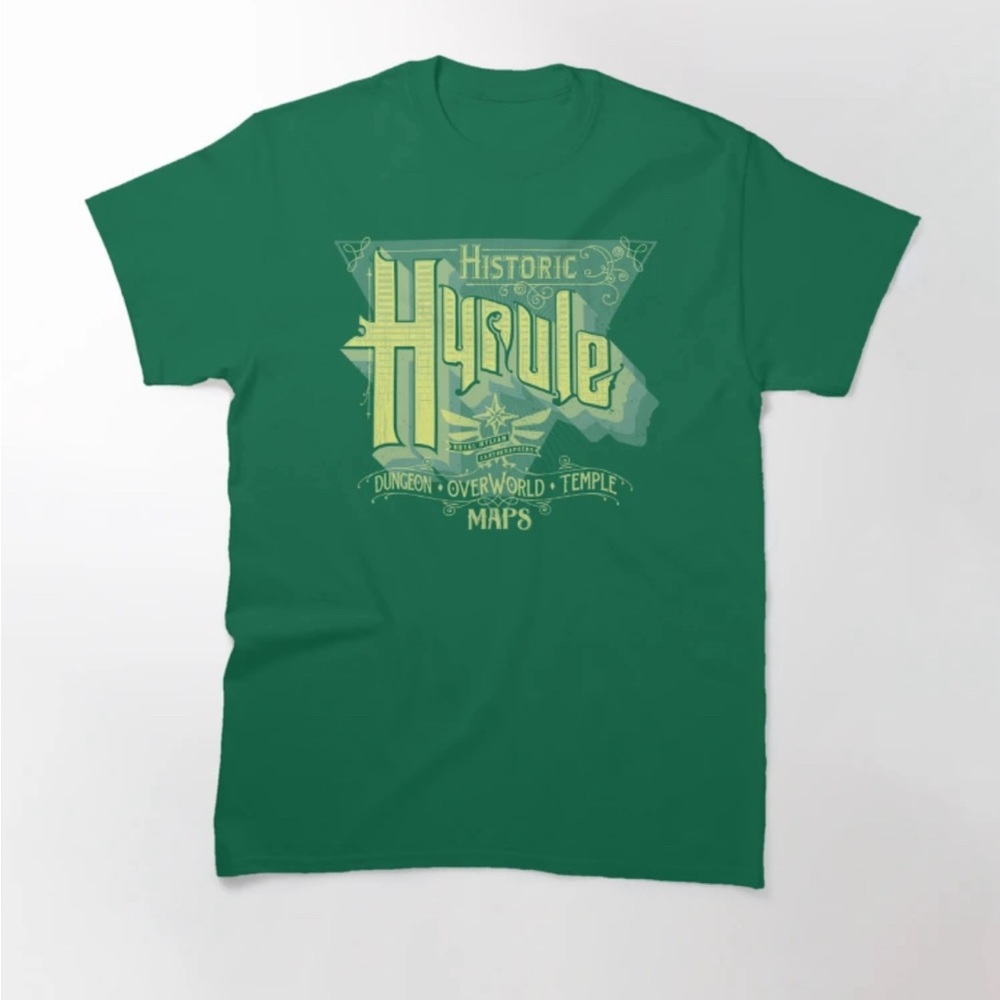 Historic Hyrule Classic T-Shirt Green Men or Women Size Medium